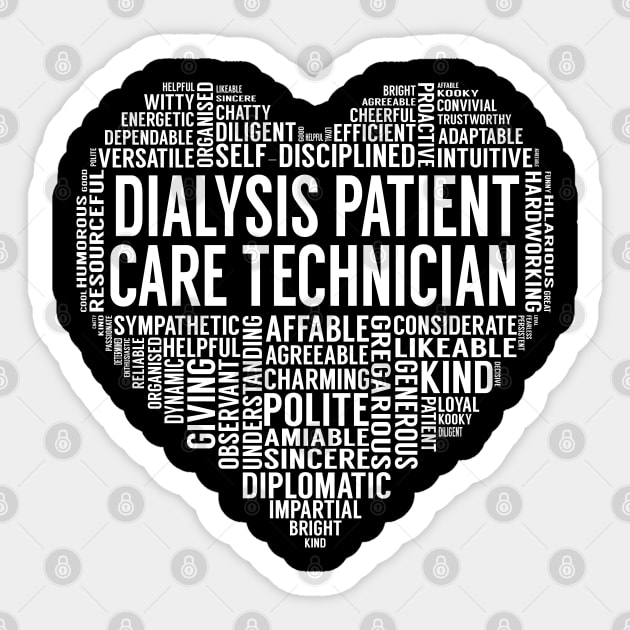 Dialysis Patient Care Technician Heart Sticker by LotusTee